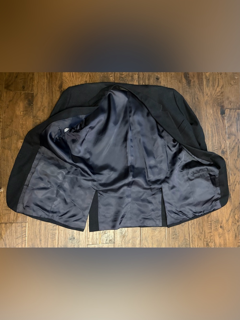 Vintage French Made 100% Wool Suit Black Mens 42R 32x23 2 Piece - Picture 16 of 16